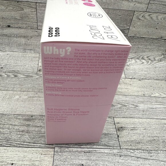 NIB como tomo Soft Hygienic 8 Oz. Pink Silicone Baby Bottles 2 Pack‎ - Picture 4 of 5